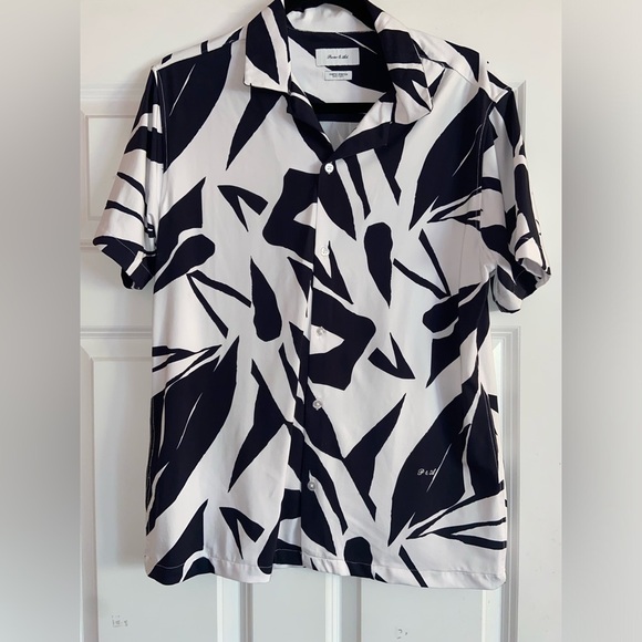 Porter & Ash Kinetic Stretch Men’s Small Patterned Button Down Shirt - Picture 1 of 7